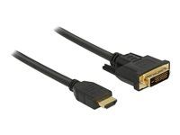 Kabel adaptéru - HDMI s piny (male) do DVI-D s piny (male) - 1.5 m - trojnásobně stíněný - černá - křídlové šrouby