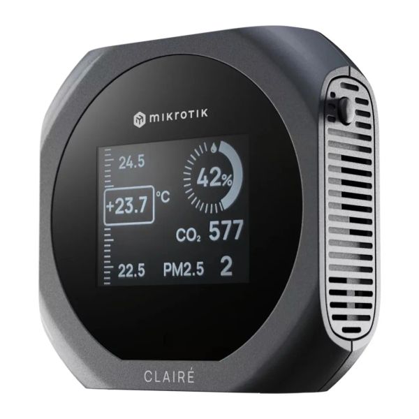 Mikrotik IAQM-THC2PV-G, Claire - Air Quality Monitor, CO2, Temp, RH, PM2.5/10, VOC, sivá