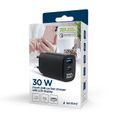 GEMBIRD Nabíječka, USB/USB-C, 30W, černá