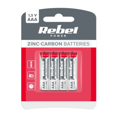 Baterie AAA (R03) Zn-Cl REBEL 4ks / blistr BAT0080B
