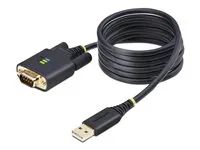 USB / sériový kabel - USB (M) do DB-9 (M) šroubovací - 2 m - lisovaný, drsný - černá