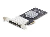 Startech 4-Port GbE SFP Network Card, PCIe 2.0 x2, Intel I350-AM4 4x 1GbE Controller, 1000BASE Copper/Fiber Optic, Quad-Port Gigabit Ethernet NIC, Desktop/Server Backplanes - Windows and Linux Compatible (P041GI-NETWORK-CARD) - Sítový adaptér - PCIe 2.0 x2 - Gigabit SFP x 4 - cerná