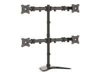 Articulating - Supports Monitors 13" to 27" - Adjustable VESA Four Monitor Stand for 4 Screen Setup - Steel - Black (ARMBARQUAD) - Stojan - pro 4 monitory - hliník, vysoce odolná ocel - černá - velikost obrazovky: 13"-27" - stolní stojan - pro P/N: ACCSMNT