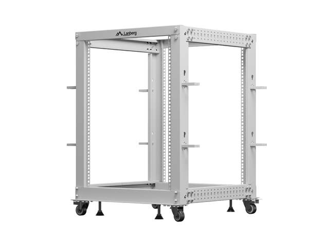 Lanberg otevřený rack 19" 15U 600x600-1100 nastavitelný šedý