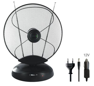 EVOLVEO Xany 4, 230/12V, aktivní pokojová anténa FM/DAB+/DVB-T2, filtr LTE,4G,5G