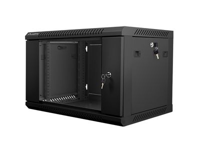 Nástěnný rack 19'' 6U 600X450mm černý flat pack