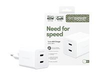PanzerGlass empower nabíječka Turbo GaN 45 W 2x USB-C, bílá