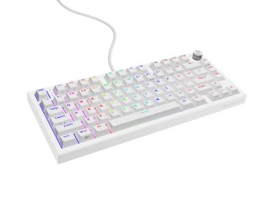 Herná mechanická klávesnica Genesis THOR 404/GenX Stratos Silent/Drôtové USB-A/US/Biela