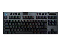 Klávesnice - technologie LIGHTSPEED - TKL - podsvícení - bezdrátový - 2.4 GHz, Bluetooth, USB - QWERTY - US mezinárodní - klávesový spínač: GL Clicky - černá