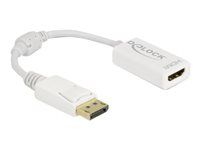 Video adaptér - DisplayPort s piny (male) zamykací do HDMI se zdířkami (female) - 15 cm - bílá - pasivní konvertor, 1080p podpora 60 Hz
