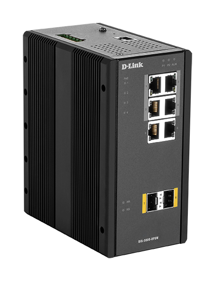 D-Link DIS-300G-8PSW Industrial Gigabit Managed PoE Switch with SFP slots
