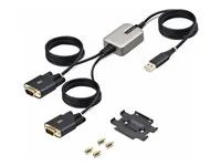 StarTech 13ft (4m) 2-Port USB to Serial Adapter Cable, Interchangeable DB9 Screws/Nuts, COM Retention, USB-A to DB9 RS232, FTDI, Level-4 ESD Protection, Windows/macOS/ChromeOS/Linux - Rugged TPE Construction (2P6FFC-USB-SERIAL) - USB / sériový kabel - USB (M) do DB-9 (M) šroubovací - 4 m - cerná