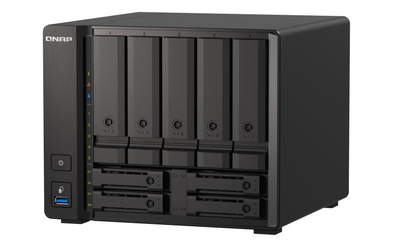 QNAP TS-h973AX-32G (Ryzen 2,2GHz, ZFS, 32GB RAM, 5x 3,5" + 4x 2,5" SATA/2x U.2, 2x 2,5GbE, 1x 10GbE)