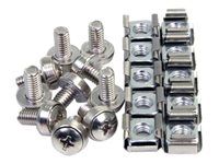 100 Pack - M6 Mounting Screws and Cage Nuts for Server Rack and Cabinet - Silver (CABSCREWM62) - Šrouby a matice pro regál (balení 100) - pro P/N: RACK-21U-20-WALL-OA, RACK-24U-20-WALL-OA, RK12OD2, SHELF-2U-20-CENTER-V