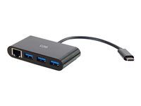 3-Port USB Hub - Rozbočovač - 3 x SuperSpeed USB 3.0 + 1 x USB-C + 1 x 1000Base-T - desktop