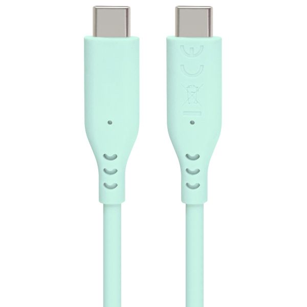 PremiumCord silikonový USB-C 60W, tyrkysový, 1.5m