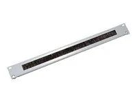 19" průchozí panel 1U s kartáčem černý RAL9005
