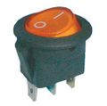 Přepínač kolébkový kulatý prům. 2pol./3pin ON-OFF 16A/12VDC žlutý