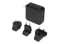 Síťový adaptér - GaN - 100 watt - PD - 4 výstupní konektory (2 x USB-C, 2 x 9 pin USB Type A) - černá