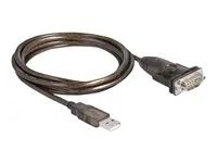USB / sériový kabel - USB (M) do DB-9 (M) šroubovací - 1.5 m - průhledná černá