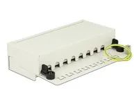 Propojovací panel - montáž na stěnu - CAT 6a - RJ-45 X 8 - světle šedá, RAL 7035