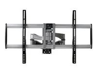 Startech Full Motion TV Wall Mount, Heavy Duty Articulating TV Wall Mount Bracket for 32" to 75" (165lb/75kg) VESA Display, Universal Adjustable Tilt/Swivel Flat Screen Arm, Silver - Cable Management (FPWARPS) - Držák - pro televize - plast, hliník, ocel - cerná, stríbrná - velikost obrazovky: 32"-75" - montáž na stenu