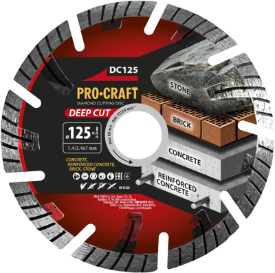 Diamantový řezný kotouč 125 mm PROCRAFT DC125 Deep Cut