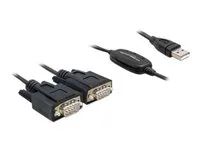 Adapter USB 2.0 Type-A > 2 x Serial DB9
