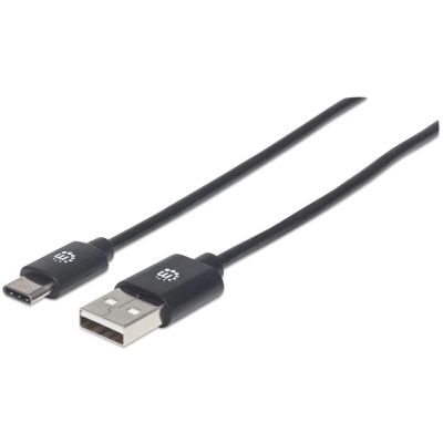 MANHATTAN Kabel, USB-A/USB-C, 0,5 m, černý