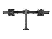 Supports Monitors 13" to 27" - Adjustable - Desk Clamp or Grommet-Hole Desk Mount for Dual VESA Monitors - Black (ARMBARDUOG) - Stojan - pro 2 monitory - plast, hliník, ocel - černá - velikost obrazovky: 13"-27" - průchodka, upevnitelné na stůl