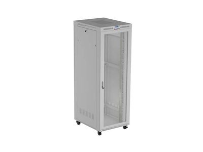 19" Volně stojící racková skříň 47U 800X1000 šedý s perforovanými dveřmi lanberg (flat pack) V2