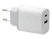 Síťový adaptér - 30 Watt - 2 výstupní konektory (24 pin USB-C, USB typ A) - bílá - Evropa