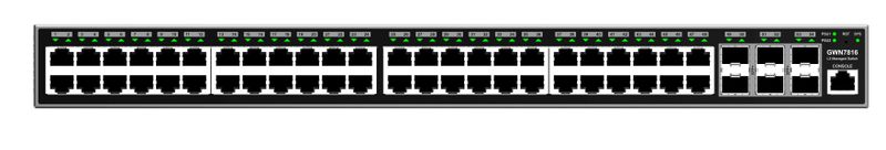 Grandstream GWN7816 L3 Managed Network Switch, 48 portů / 6 SFP+, VLAN, DHCP, Stacking