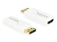 Video adaptér - DisplayPort s piny (male) do HDMI se zdířkami (female) - bílá - podporuje 4K