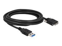 Kabel USB - USB typ A (M) do Micro-USB Type B (M) - USB 3.0 - 3 m - křídlové šrouby - černá