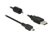 Kabel USB - USB (M) do mini-USB typ B (M) - USB 2.0 - 2 m - černá
