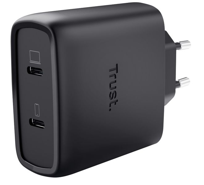 Trust maxo 65W 2P usb-c gan charger wht