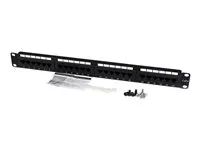 24 port Network Patch Panel - RJ45 Ethernet 110 type Rack Mount Patch Panel 1U (C6PANEL24) - Propojovací panel - CAT 6 - černá - 1U - 24 porty - pro P/N: RACK-18U-20-WALL-OA, RACK-21U-20-WALL-OA, RACK-24U-20-WALL-OA, RK12OD2, RK3236BKF