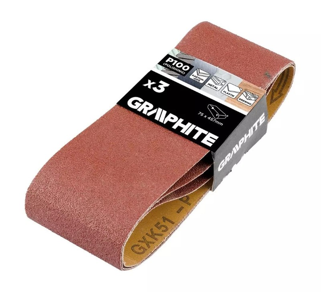 Plátno brusné nekonečný pás 75x457mm P100 GRAPHITE 58T363 3ks