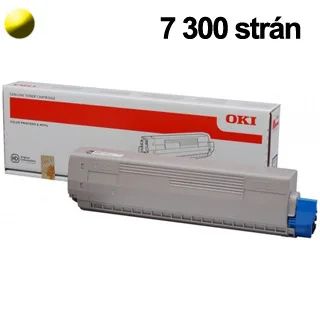 OKI MC853/MC873, originální toner, 7300str., žlutý