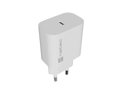 Universální nabíječka Natec RIBERA 20W, 1X USB-C, bílá