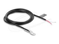 Delock - Kabel teplotního senzoru - kroužkový terminál M4 do obnažený drát - 1 m - kulatý - cerná