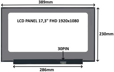 LCD PANEL 17,3" FHD 1920x1080 30PIN MATNÝ IPS / BEZ ÚCHYTŮ