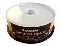 Panasonic ARCHIVAL GRADE Professional - 25 x BD-R - 25 GB 6x - Povrch potisknutelný inkoustem, tisknutelný vnitrní rozbocovac - disk (balení 4) - pro Discproducer PP-100AP, PP-50BD