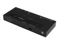 Startech 4 Port HDMI Switch - 4K with Fast Switching, Auto-Sensing & Serial Control - Automatic 4x1 HDMI Video Switcher Box (VS421HD4KA) - Spínac video/audio - 4 x HDMI - desktop