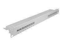 Propojovací panel - CAT 6a - RJ-45 X 16 - šedá - 1U - 19"