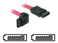 Kabel SATA - Serial ATA 150/300 - SATA (F) do SATA (F) - 50 cm - dolů zahnutý konektor, přímý konektor - červená