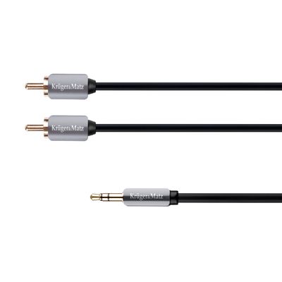 Kabel Jack 3.5mm stereo/2x Cinch 1,8m KRUGER & MATZ KM0310