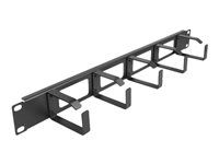 Stojanový panel pro uspořádání kabelů - černá - 1U - 19"