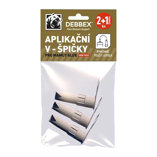Aplikační V-hroty pro lepidla MAMUT GLUE DEBBEX 3ks